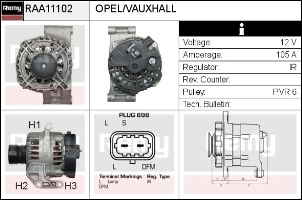 DELCO REMY Ģenerators RAA11102